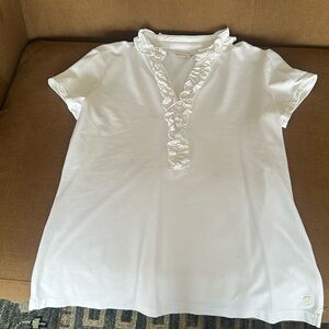 Lilly Pulitzer, ruffled v-neck polo